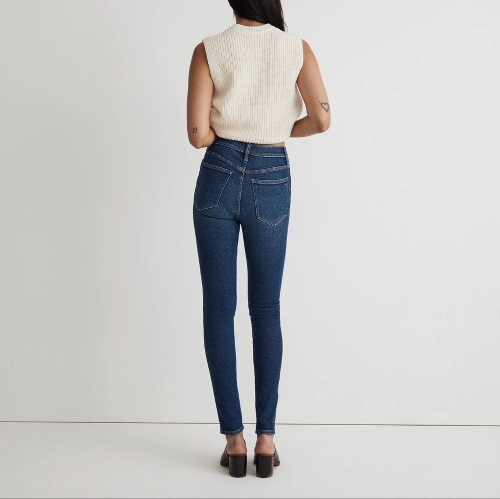 MADEWELL 10in High-Rise Medium Wash Skinny Jeans 24 - Picture 3 of 15